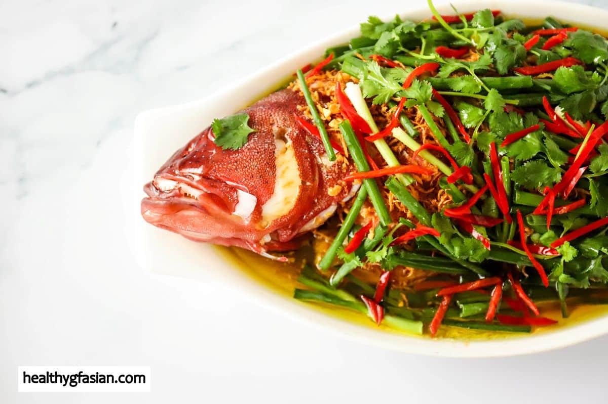 Chinese Steamed Whole Fish with Ginger Shallot Gluten Free