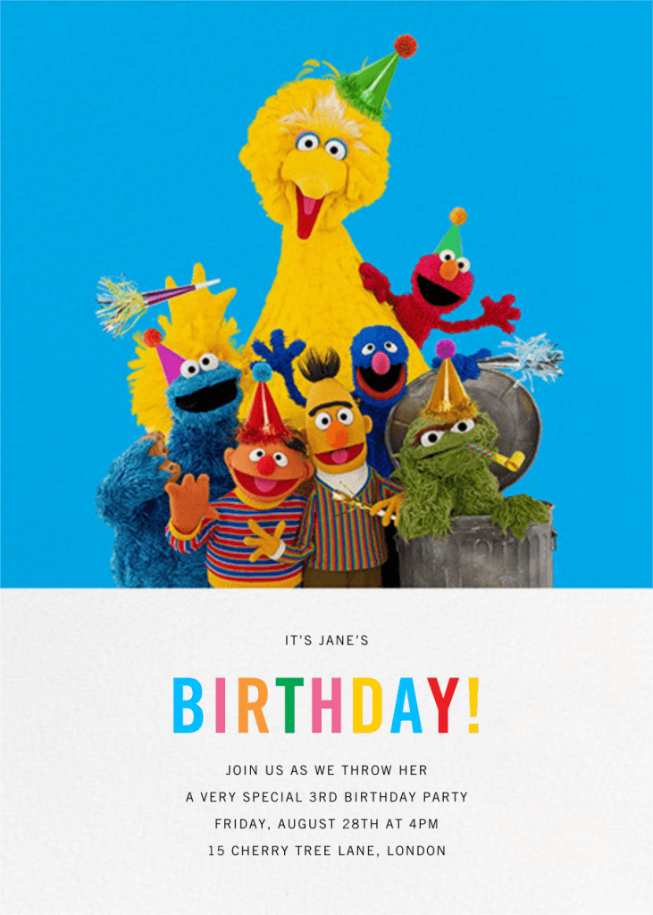 Paperless Post Review Sesame Street Birthday Invite